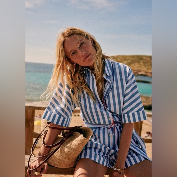 Sezane Pants - Sezane Striped playsuit. 38